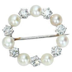 Champagne Pearl 
Diamond Brooch in Platinum - 6.5g