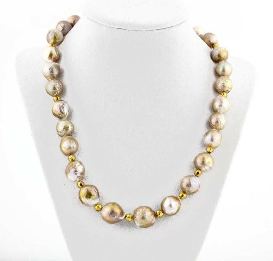 champagne pearl necklace set