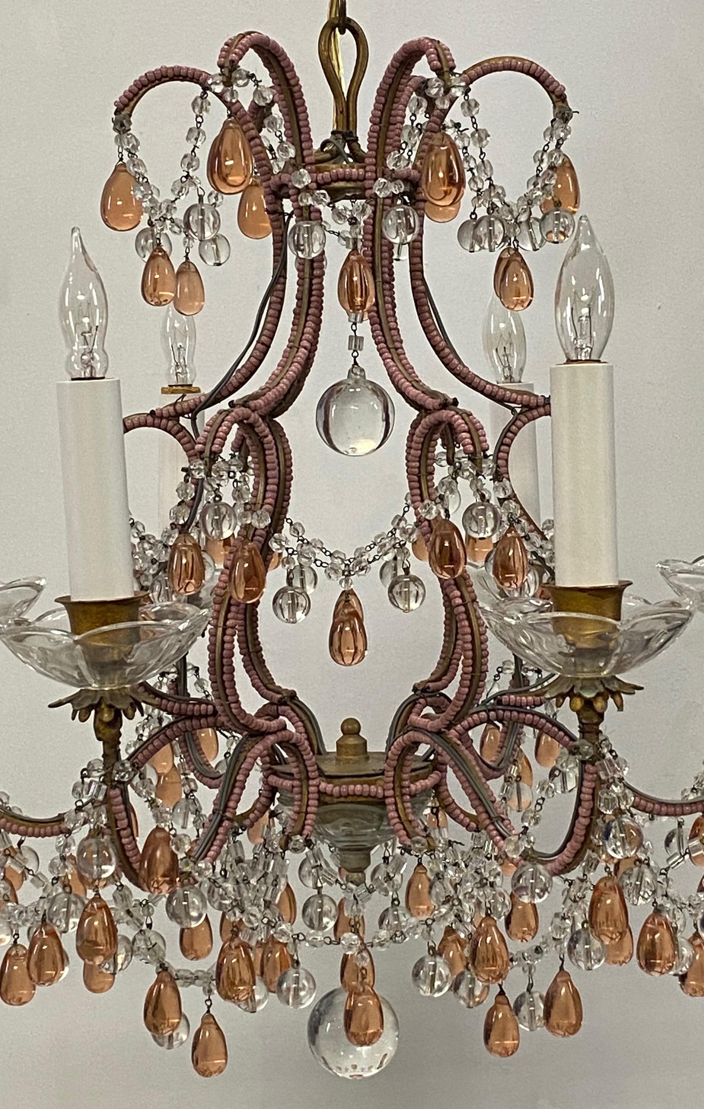 pink beaded chandelier