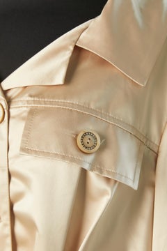 Champagne satin jacket with belt and rhinestone buttons JIKI Monté-Carlo