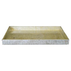 Champagne Silver Leaf Rectangular Studio Home Bar Serving Tray Platter 28"