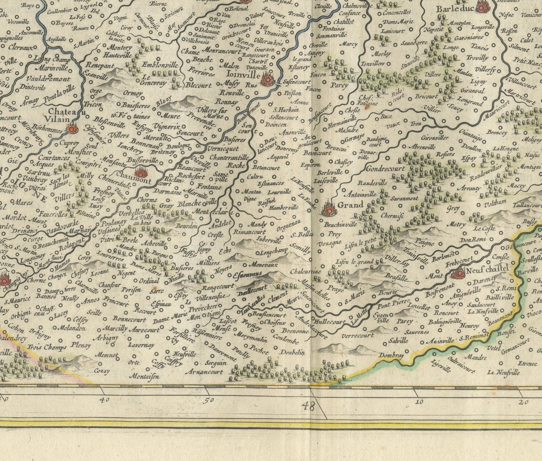 Paper Champagne: The Sparkling Heart of France - A Blaeu Cartographic Engraving, c1650 For Sale