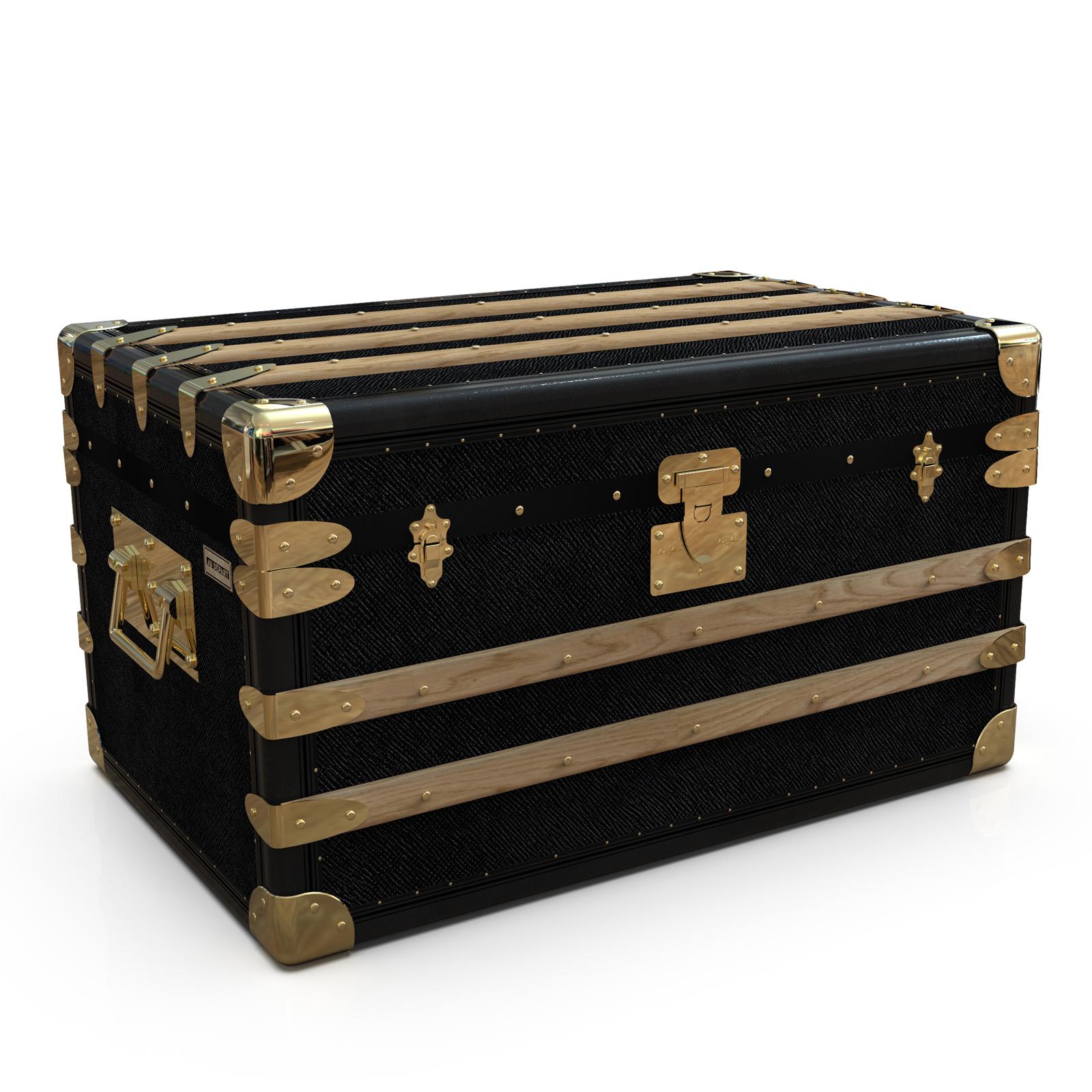 Part of the Ladies & Gentlemen collection, this exquisite trunk brings sophistication to a special outdoor event. Its wooden structure opens up to reveal a generous interior with ten separate compartments for flutes, four bottles of wine, and an ice