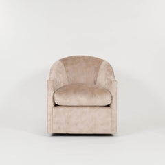 Champagne Velvet Swivel Tub Chair
