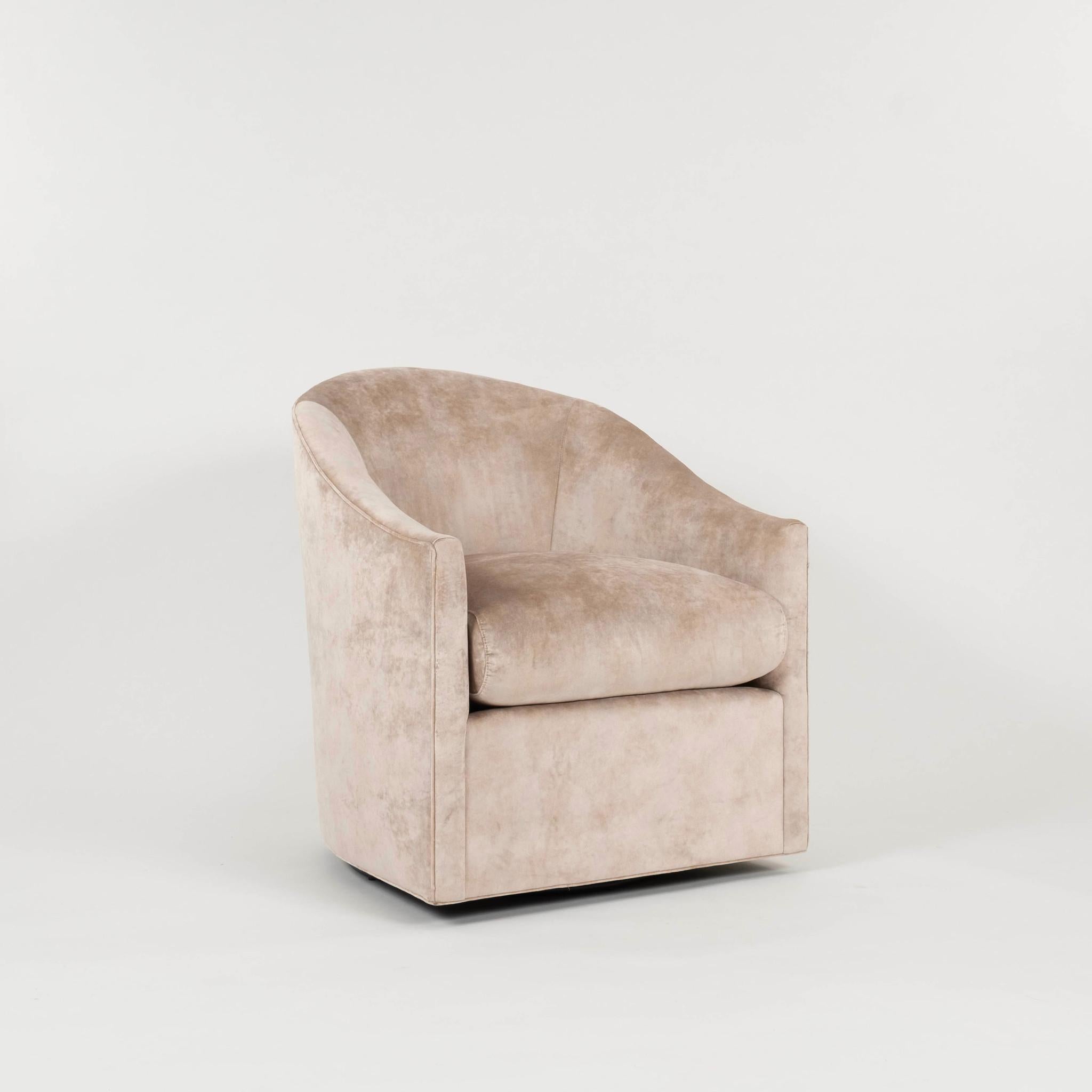 Sillón Giratorio de Terciopelo Champán en Excelente estado para la venta en Houston, TX