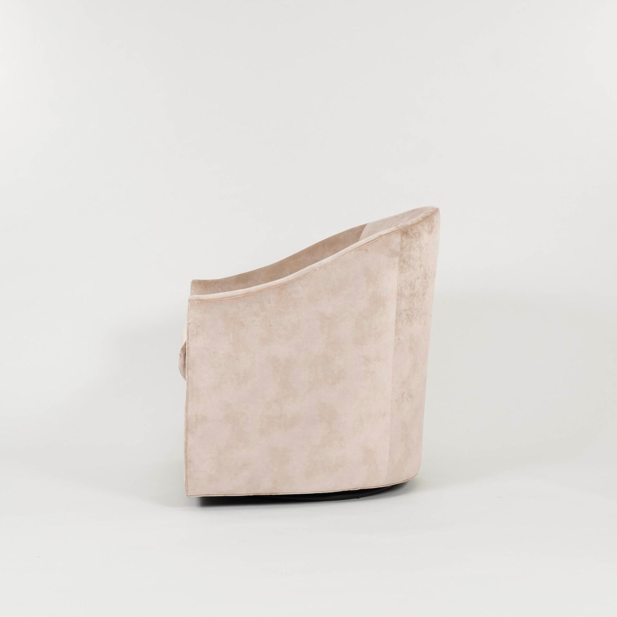 Sillón Giratorio de Terciopelo Champán en venta 2