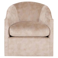 Sillón Giratorio de Terciopelo Champán