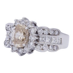 Used Champagne 
White Diamond Ring in 14 Karat Gold