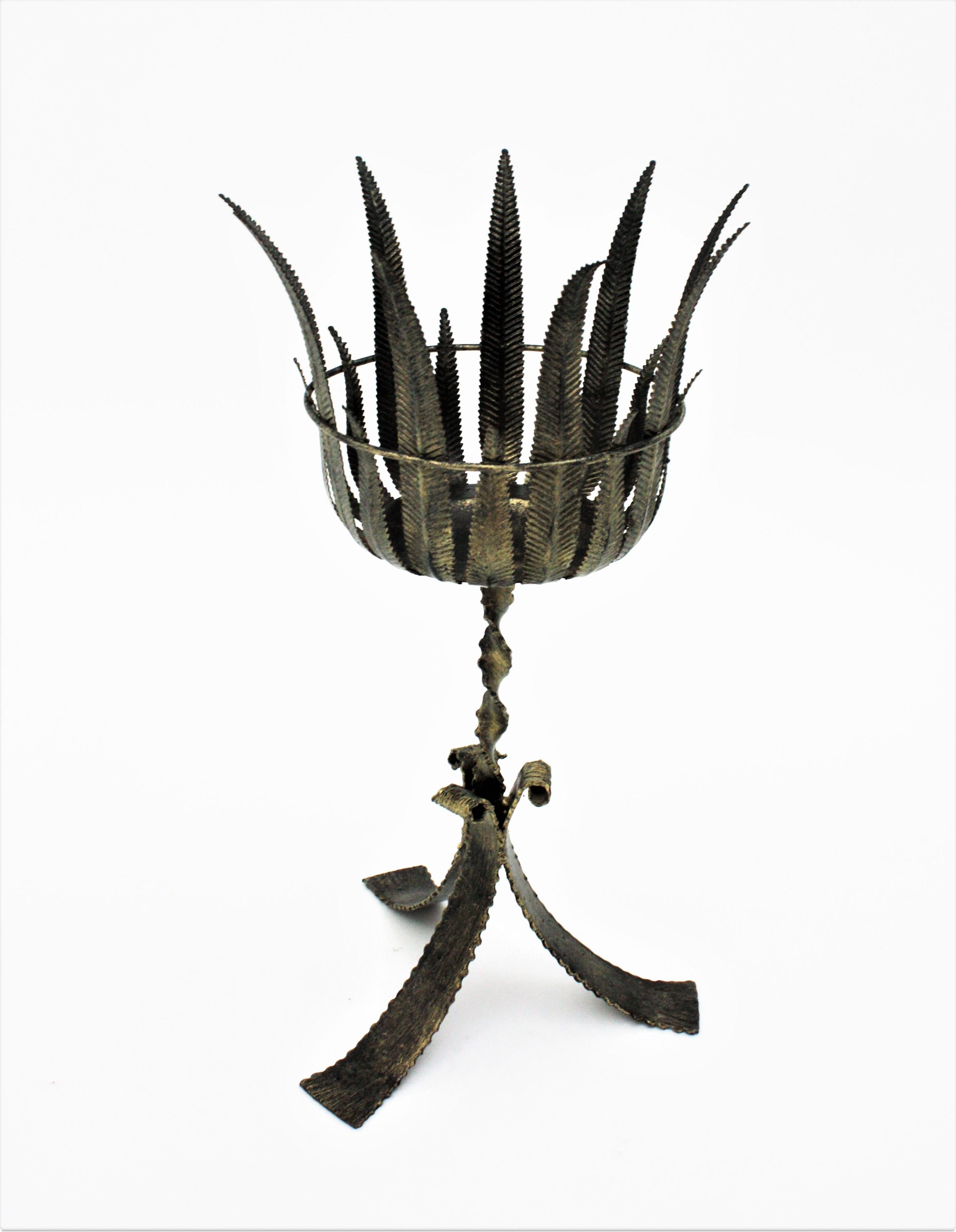 Soporte enfriador de champán Cubitera / soporte para bebidas, hierro plateado dorado y cristal en venta 3