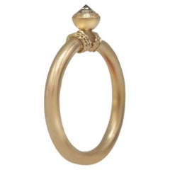 14 Karat Egyptian Style Contemporary Diamond Ring by Mon Pilar sizes 8-9 US