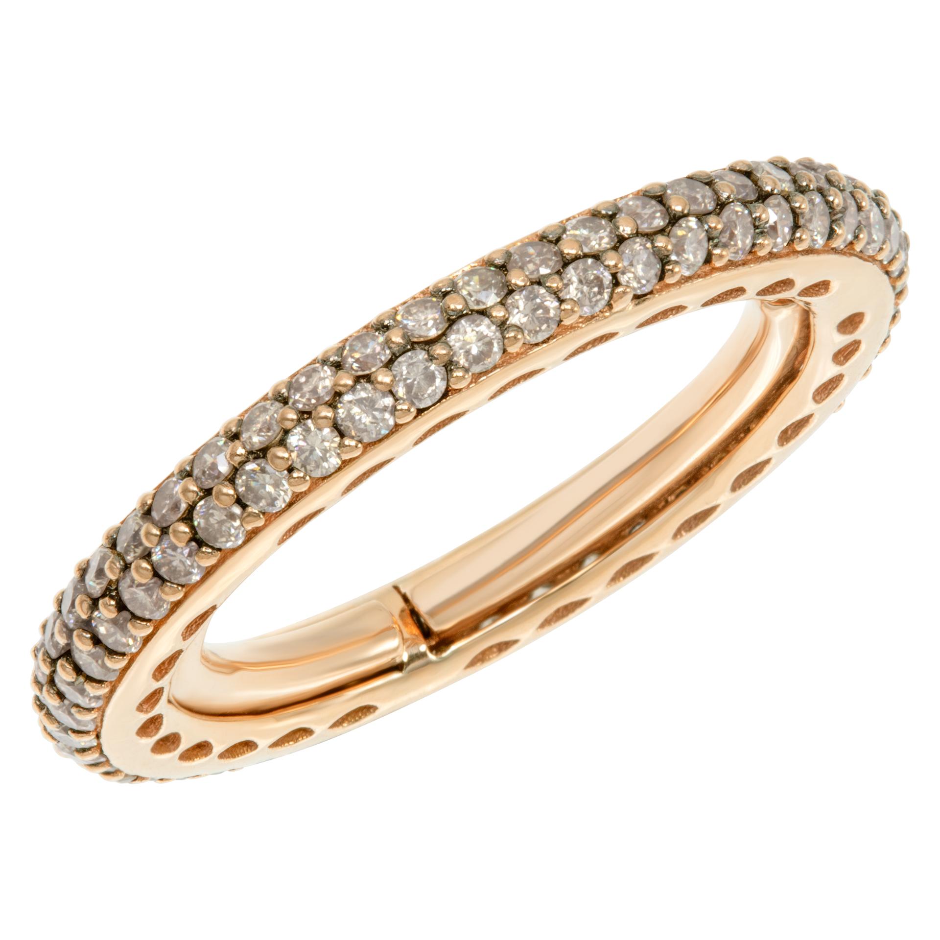 Champaign diamonds eternity band in rose gold. In Excellent Condition For Sale In Surfside, FL