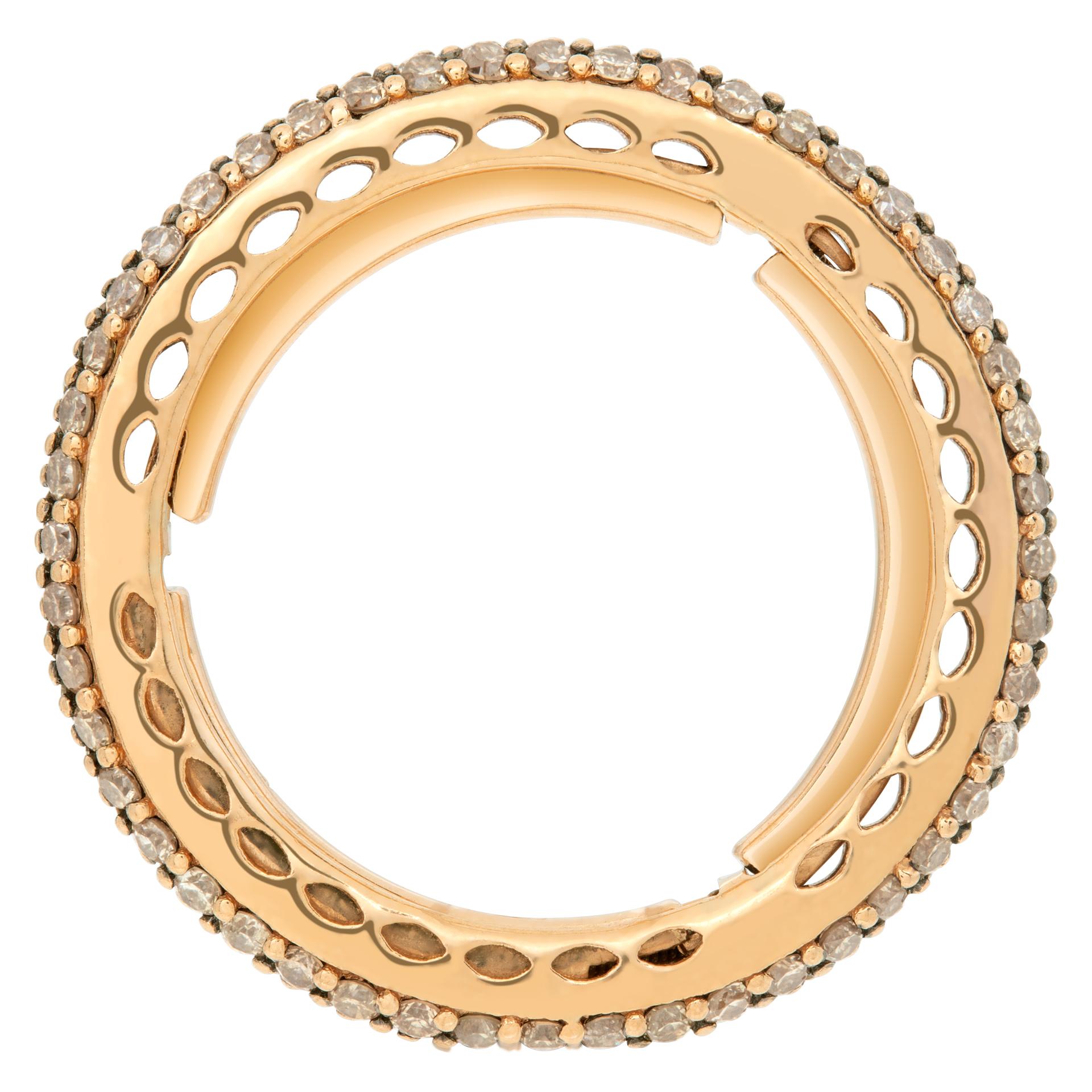 Women's Champaign diamonds eternity band in rose gold. For Sale