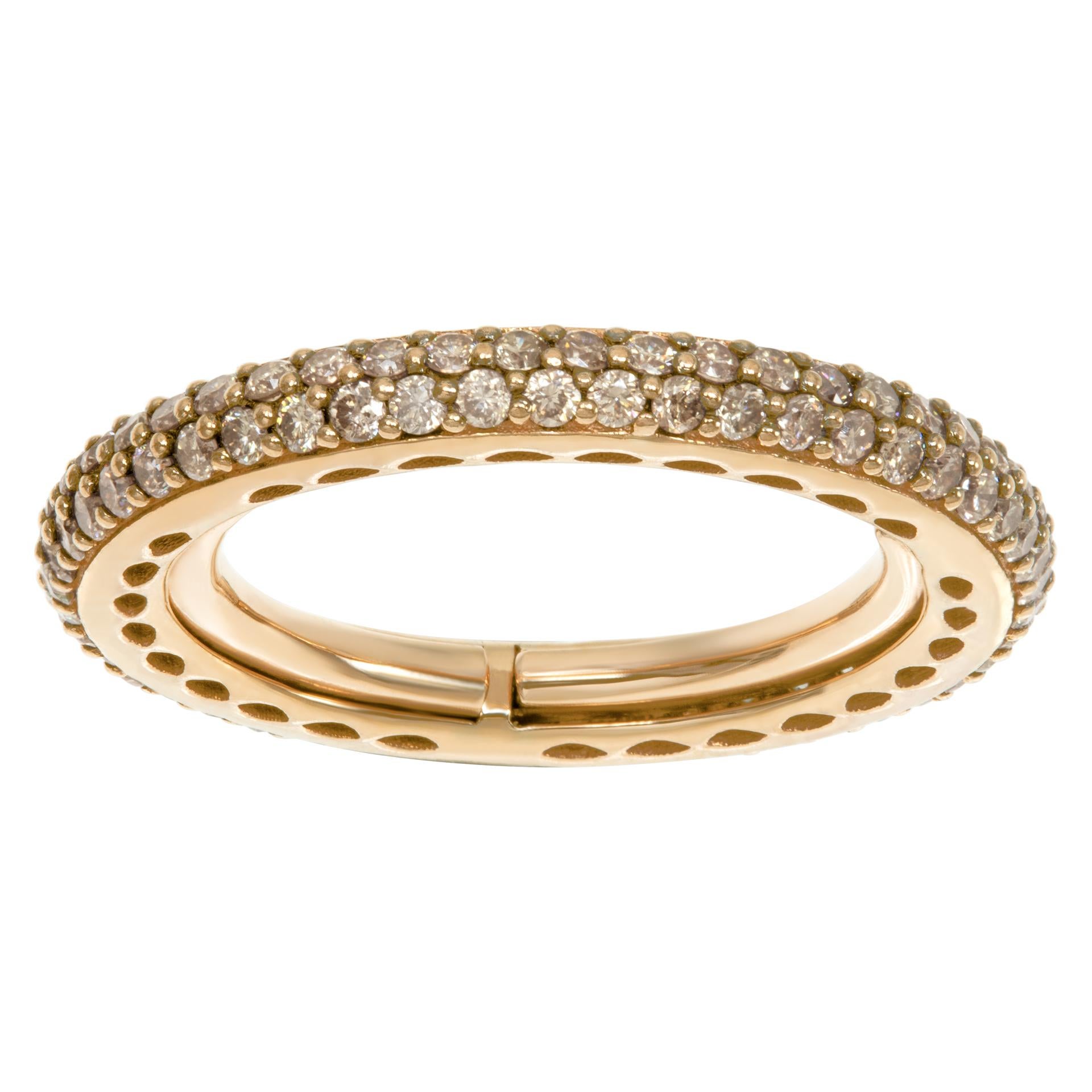 Champaign diamonds eternity band in rose gold.