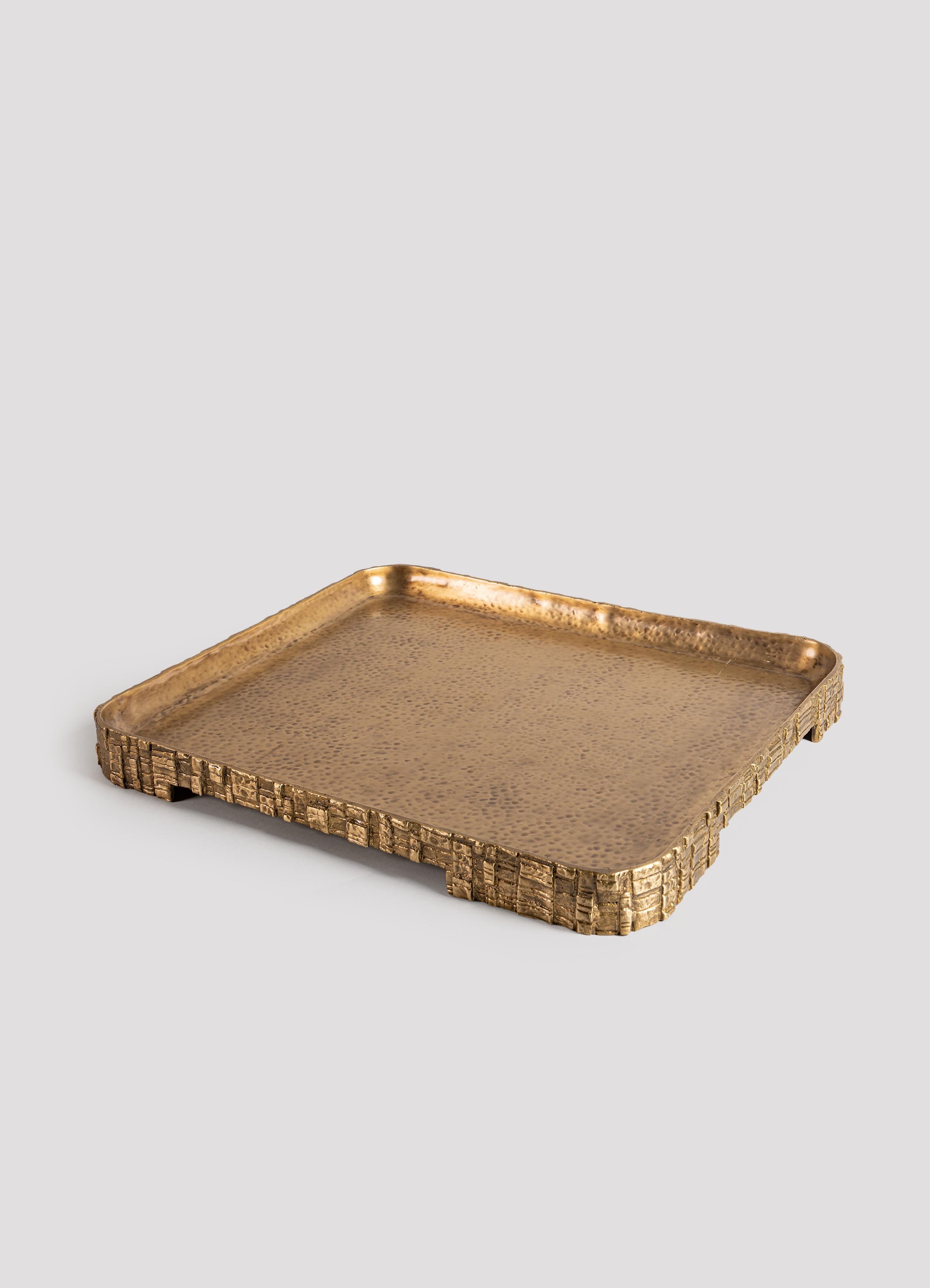 Indian Champaner Tray Large in Brass, Viya by Vikram Goyal For Sale