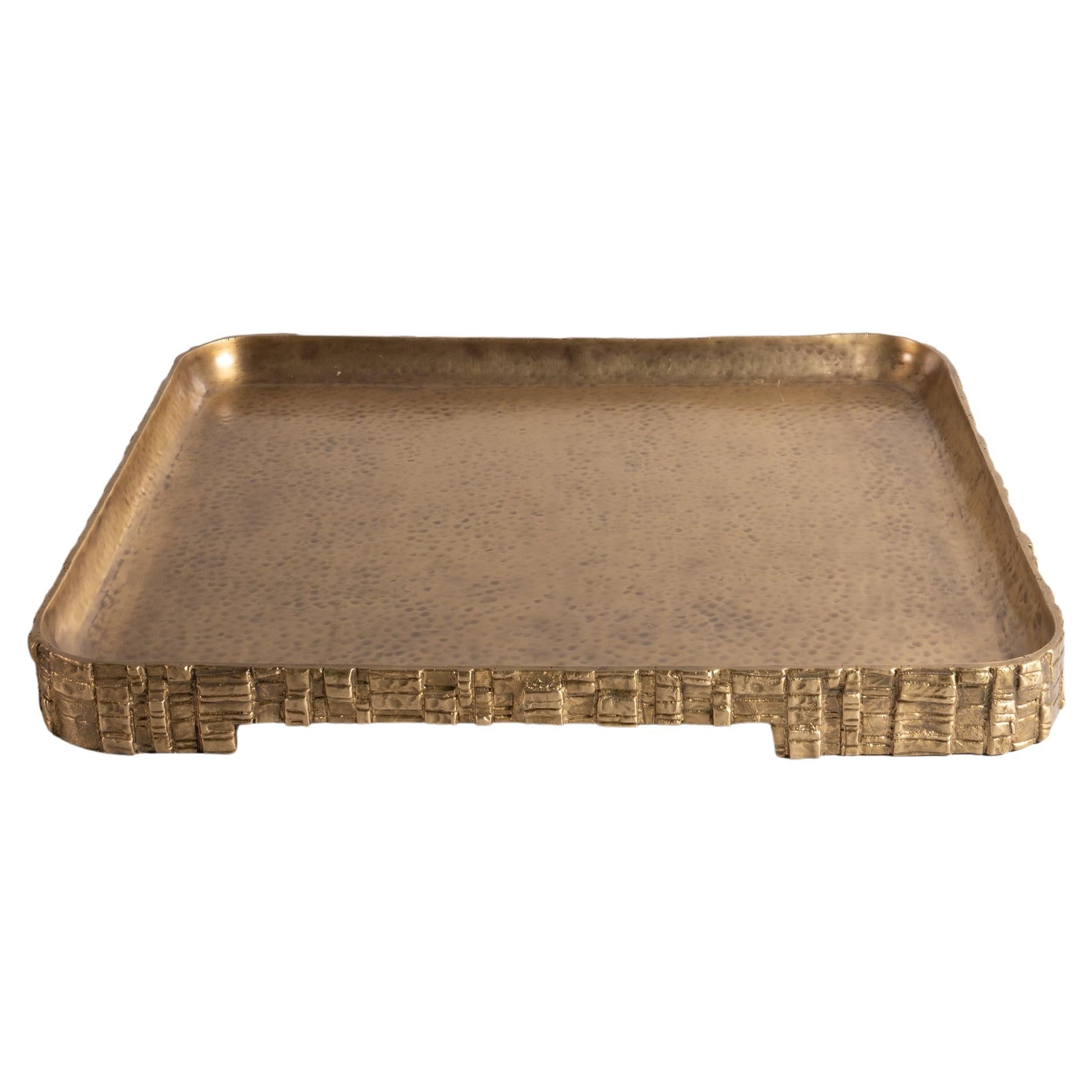 Champaner Tray Large in Brass, Viya by Vikram Goyal