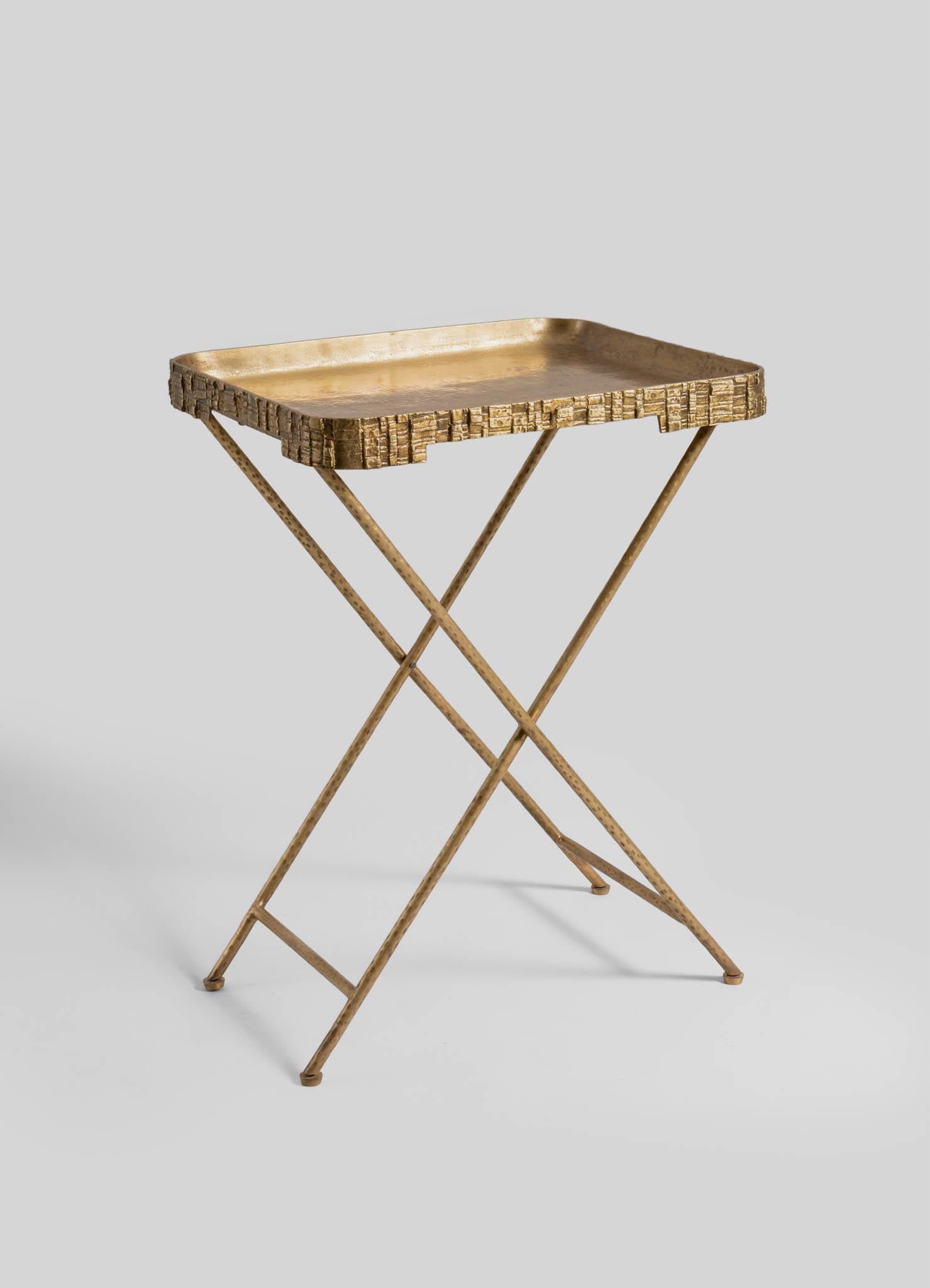 Indian Champaner Tray Table Large in Brass, Viya by Vikram Goyal For Sale