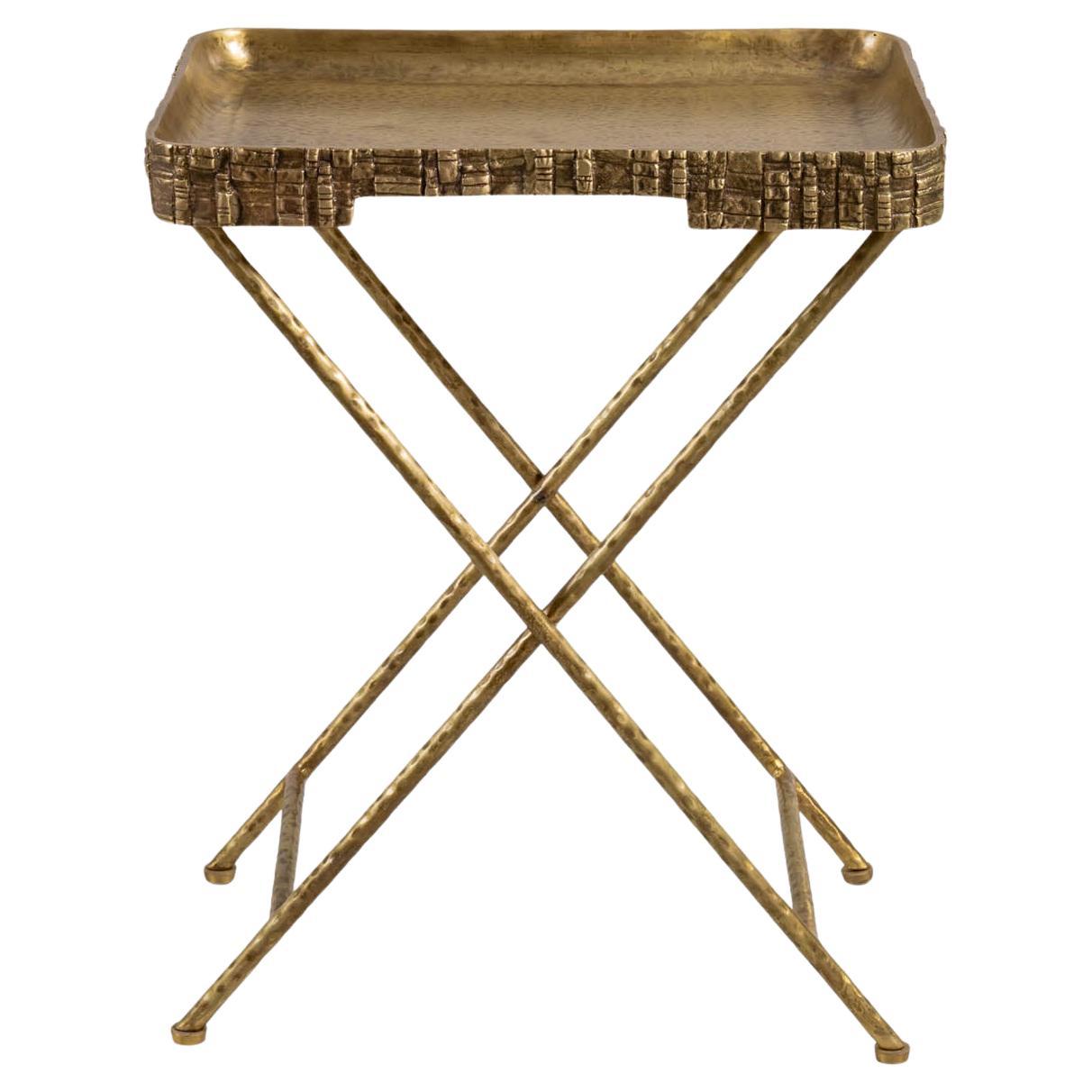 Champaner Tray Table Medium in ottone, Viya di Vikram Goyal