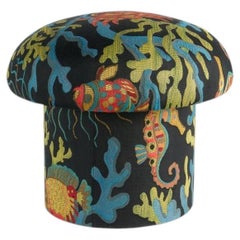 Champignon Mignon - Medium, Round All-Upholstered Stool by Maison Gerard