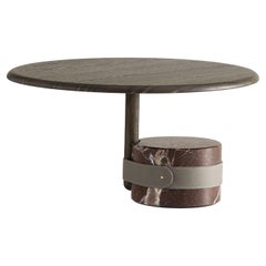 Mesa auxiliar pequeña Champignon con base de mármol rojo Lepanto de Morica Design