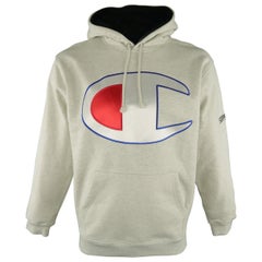 CHAMPION for SUPREME Size L Light Grey Heather Cotton Hooded Sweatshirt