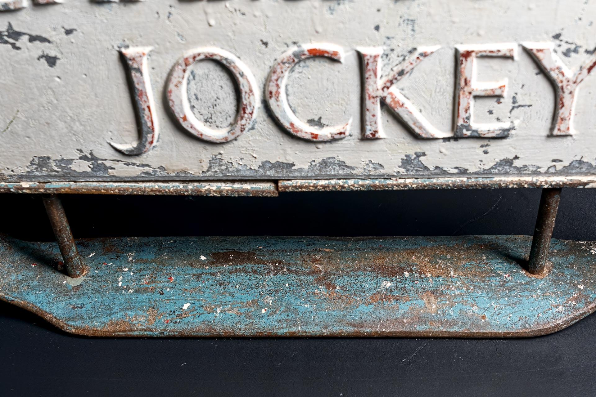 Champion Jockey, Cast iron hand painted pub or bar sign In Good Condition For Sale In Alton, GB