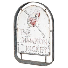 Champion Jockey, handbemaltes Gusseisen-Bar- oder Barschild