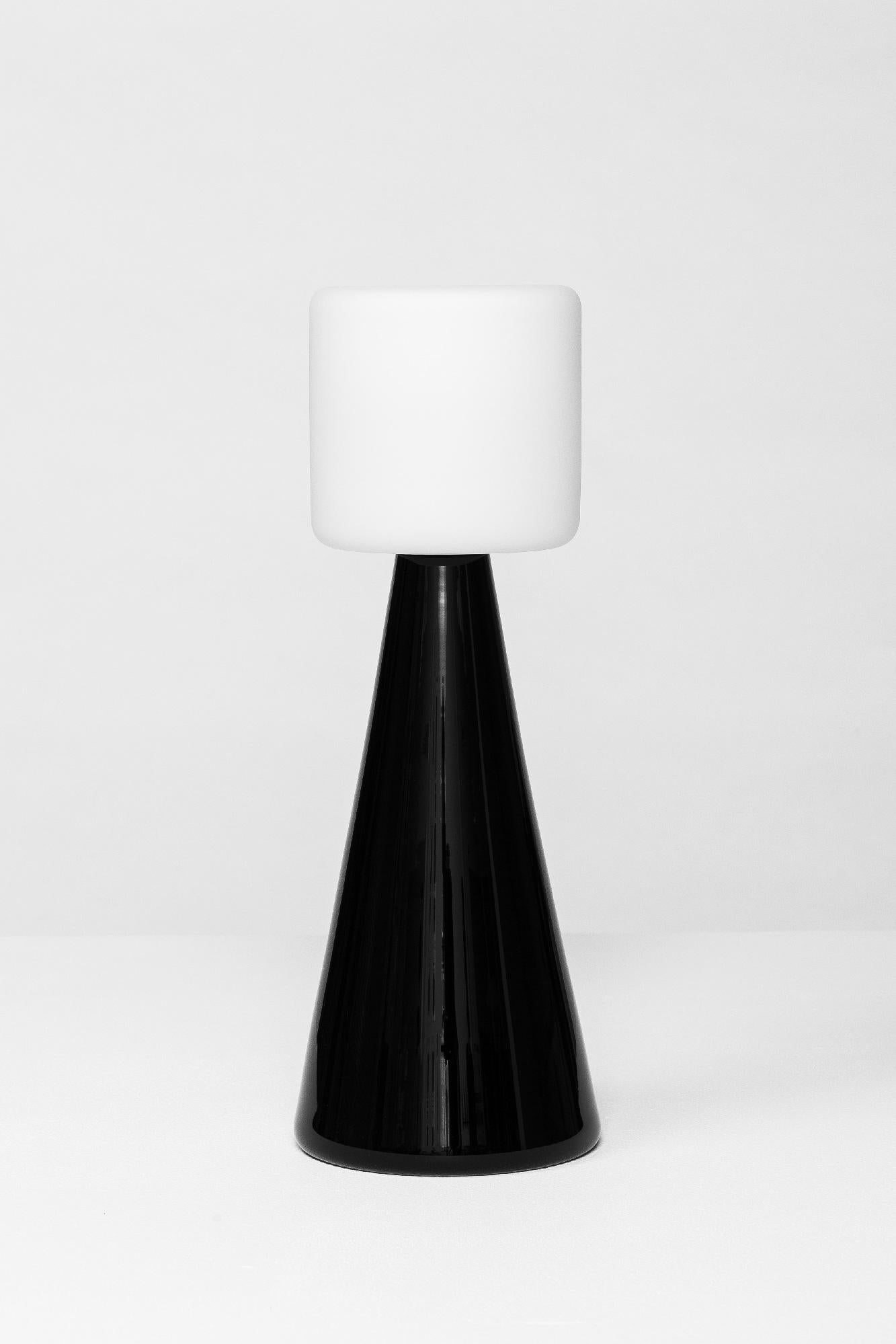 Contemporary Champion Table Lamp Made with Handblown Glass For Sale