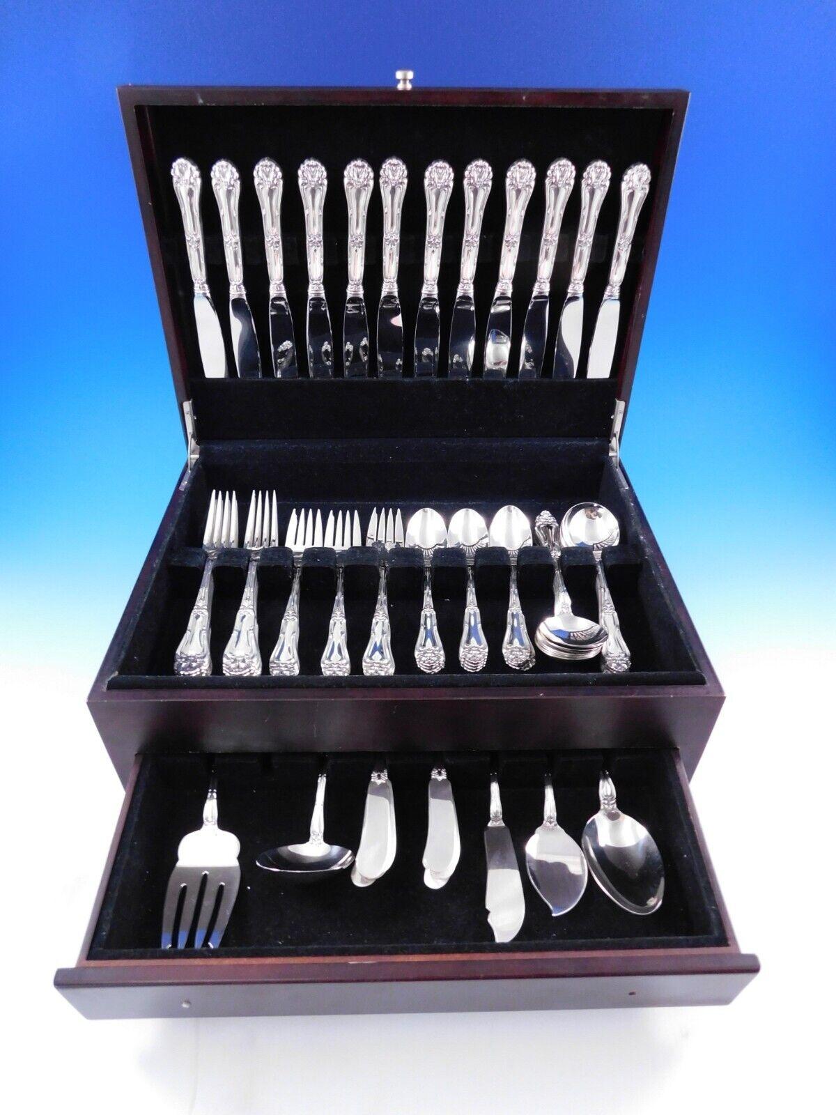 Champlain by Amston Sterling Silver Flatware Service for 12 Set 77 Pieces For Sale 3