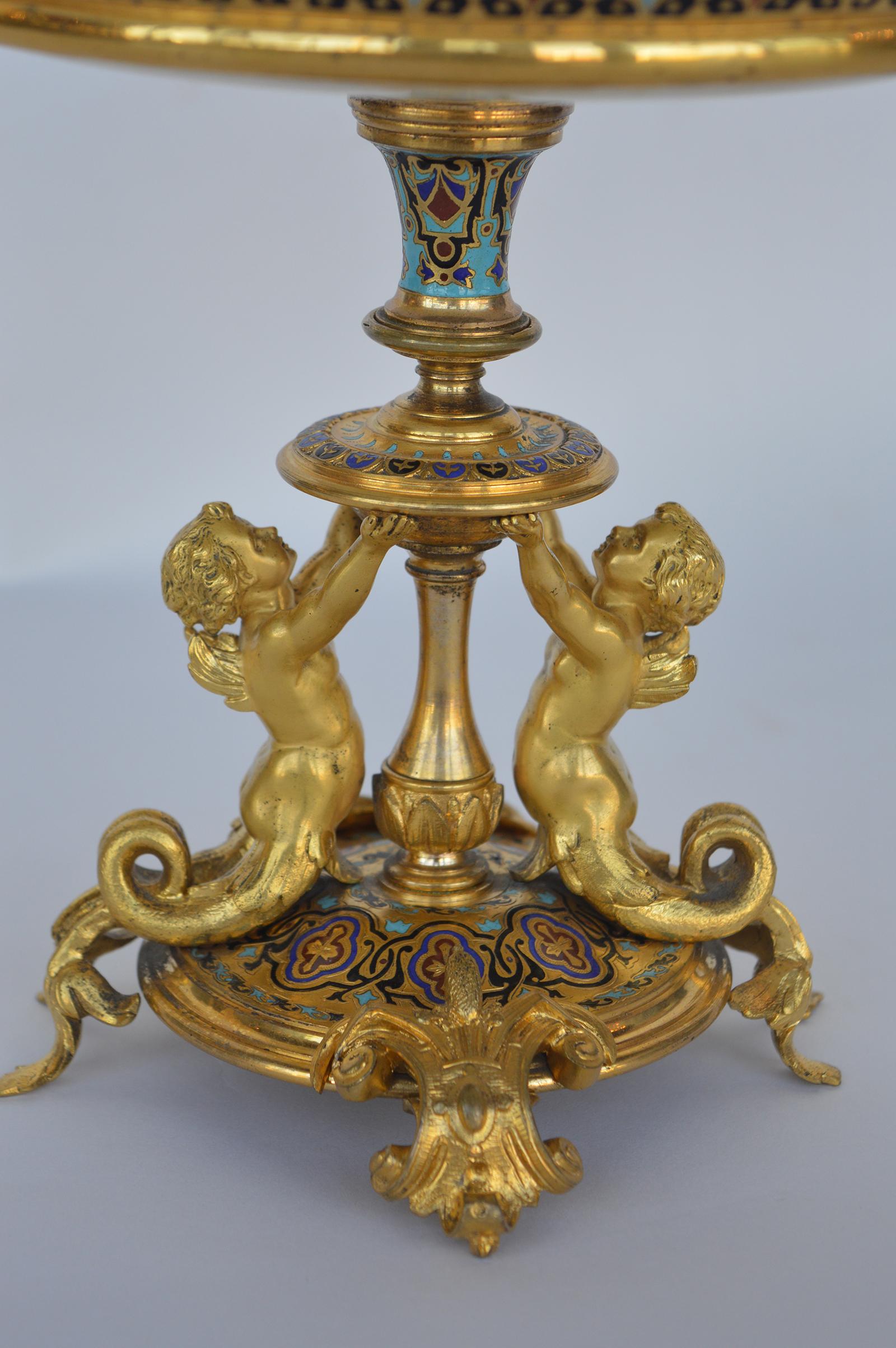 Métal Centre de table champleve Tazza en vente