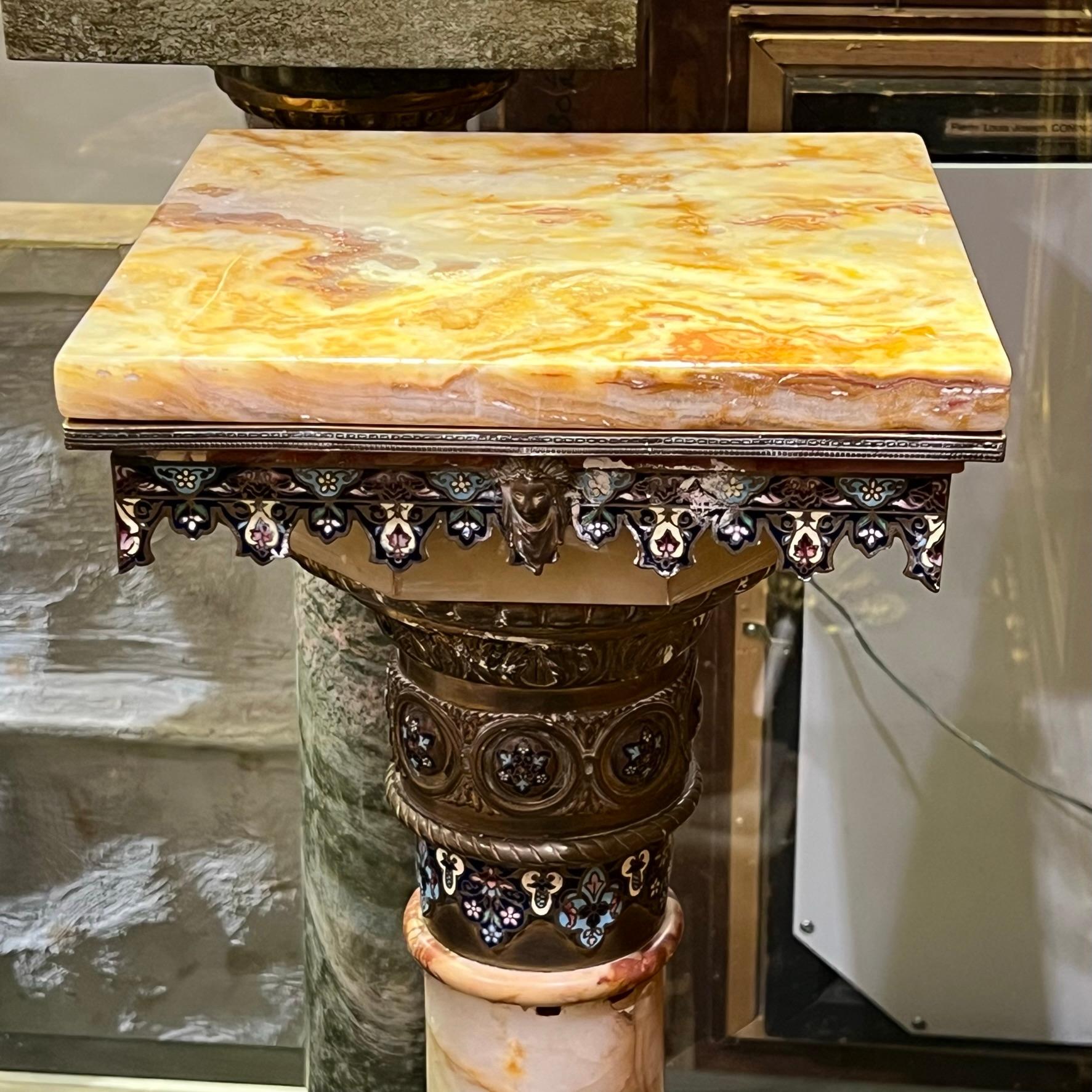 Champleve Enamel and Onyx Pedestal 2