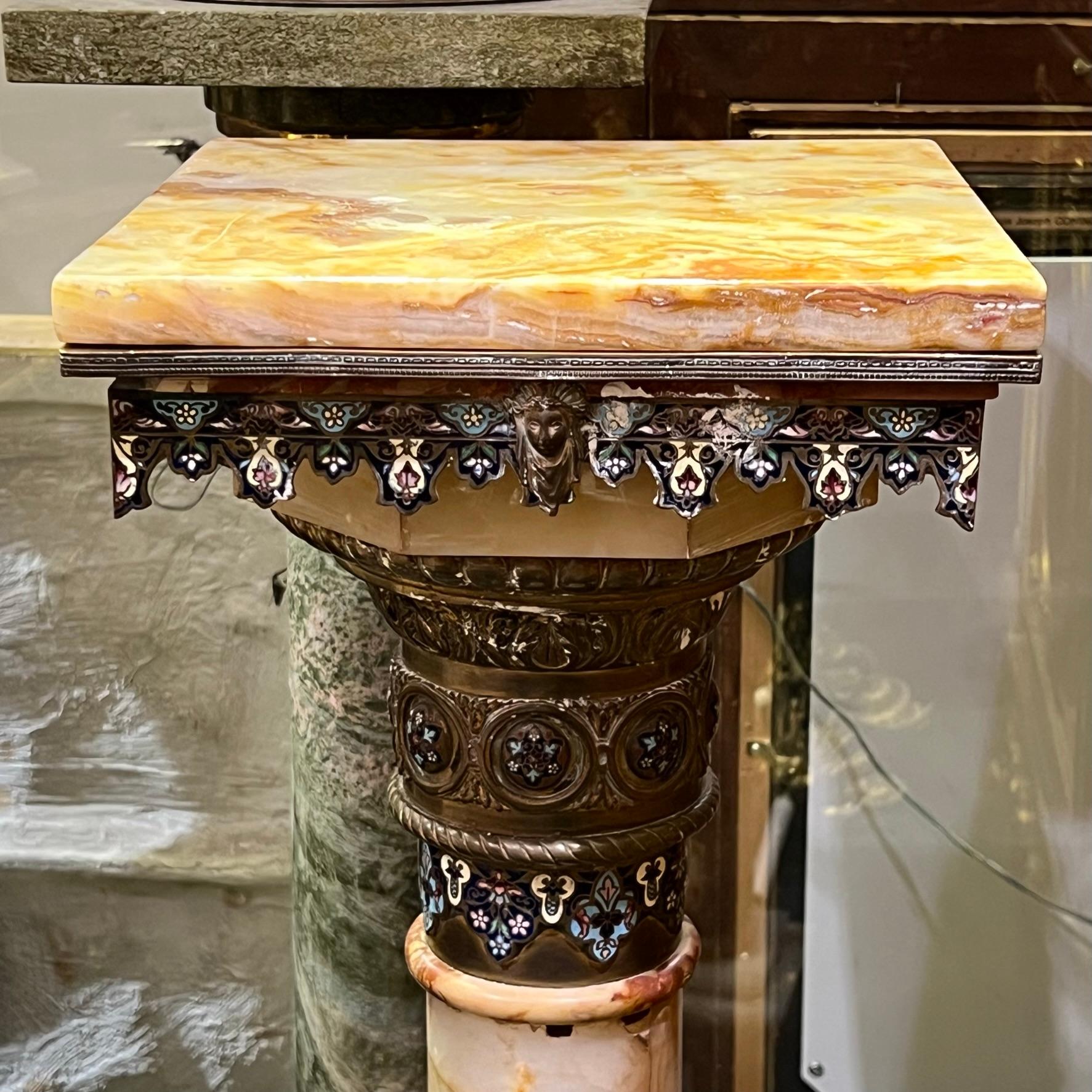 Champleve Enamel and Onyx Pedestal 3
