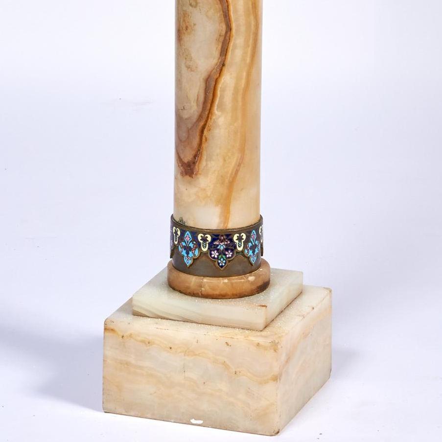 Champleve Enamel and Onyx Pedestal In Good Condition In New York, NY