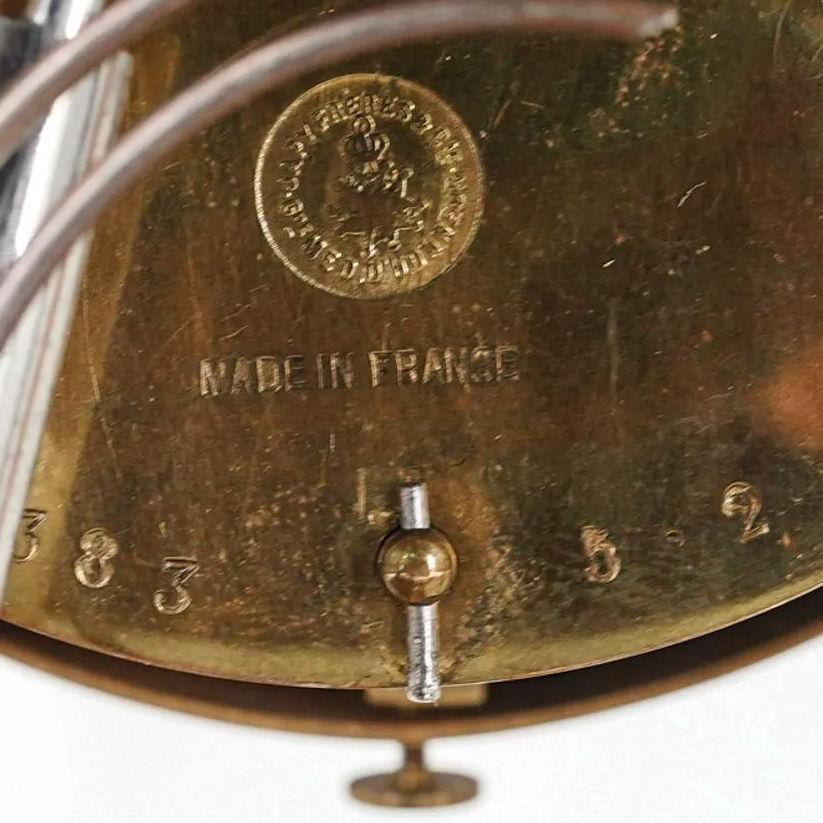 Pendule de cheminée champleve en laiton émaillé et orné de bijoux par Japy Freres en vente 1
