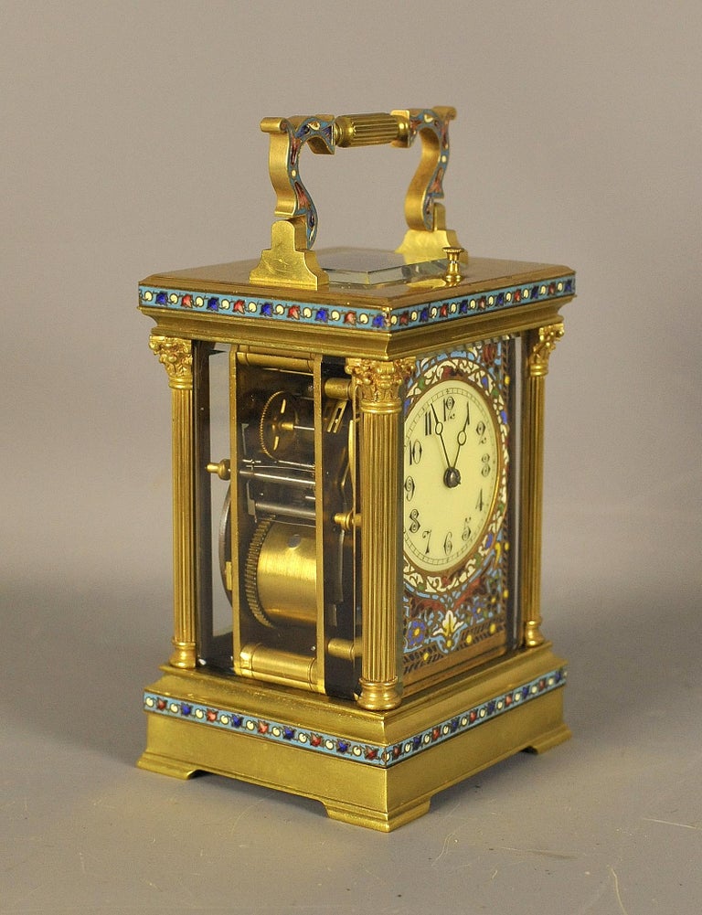 Champleve Repeating Carriage Clock For Sale at 1stDibs
