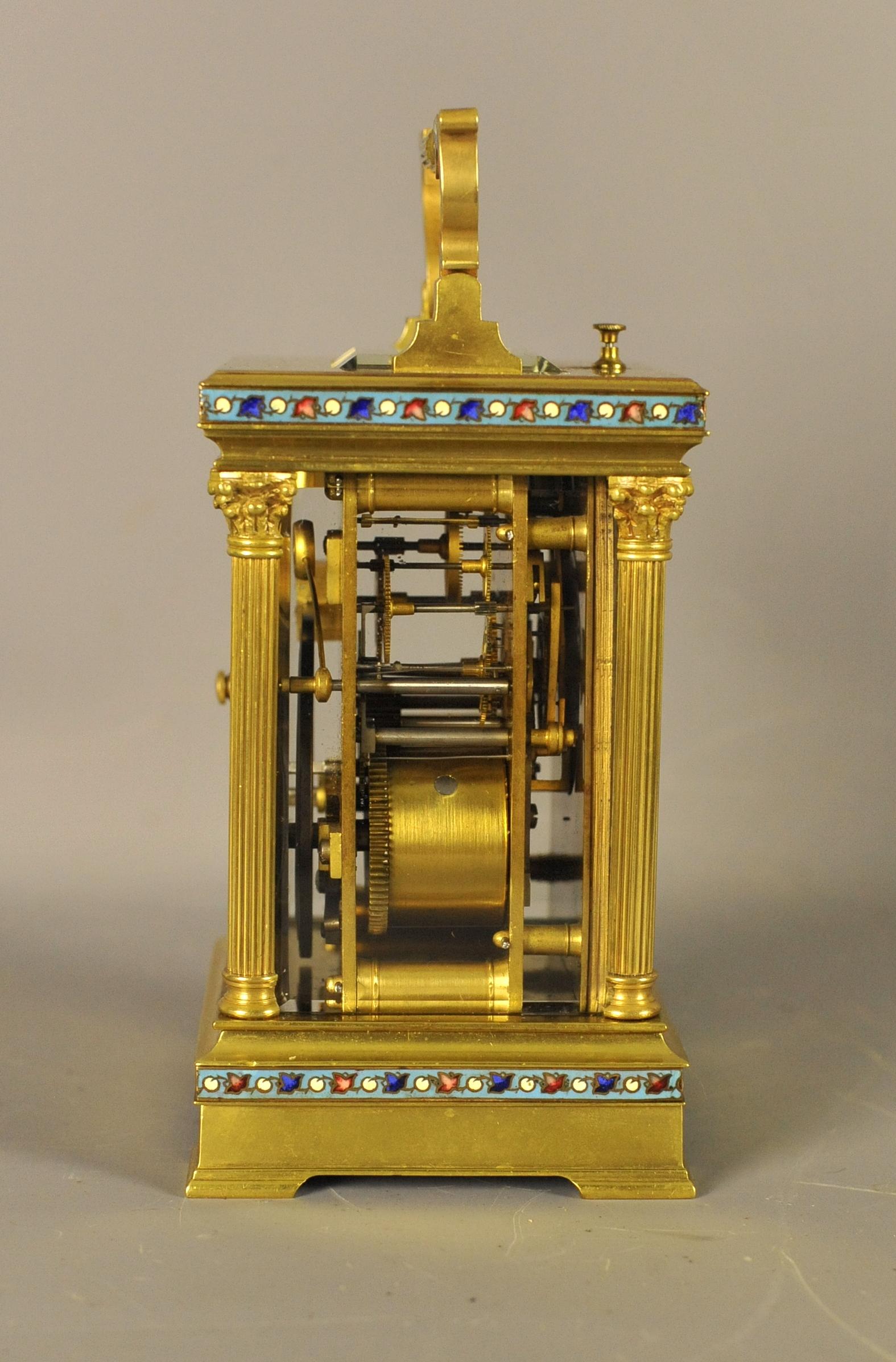 Champleve Repeating Carriage Clock For Sale 2