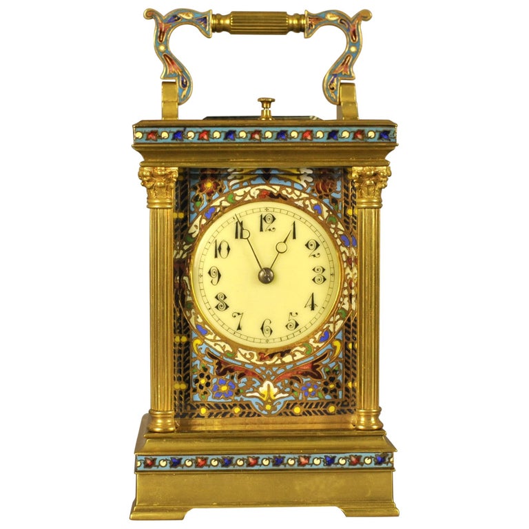 Champleve Repeating Carriage Clock For Sale at 1stDibs