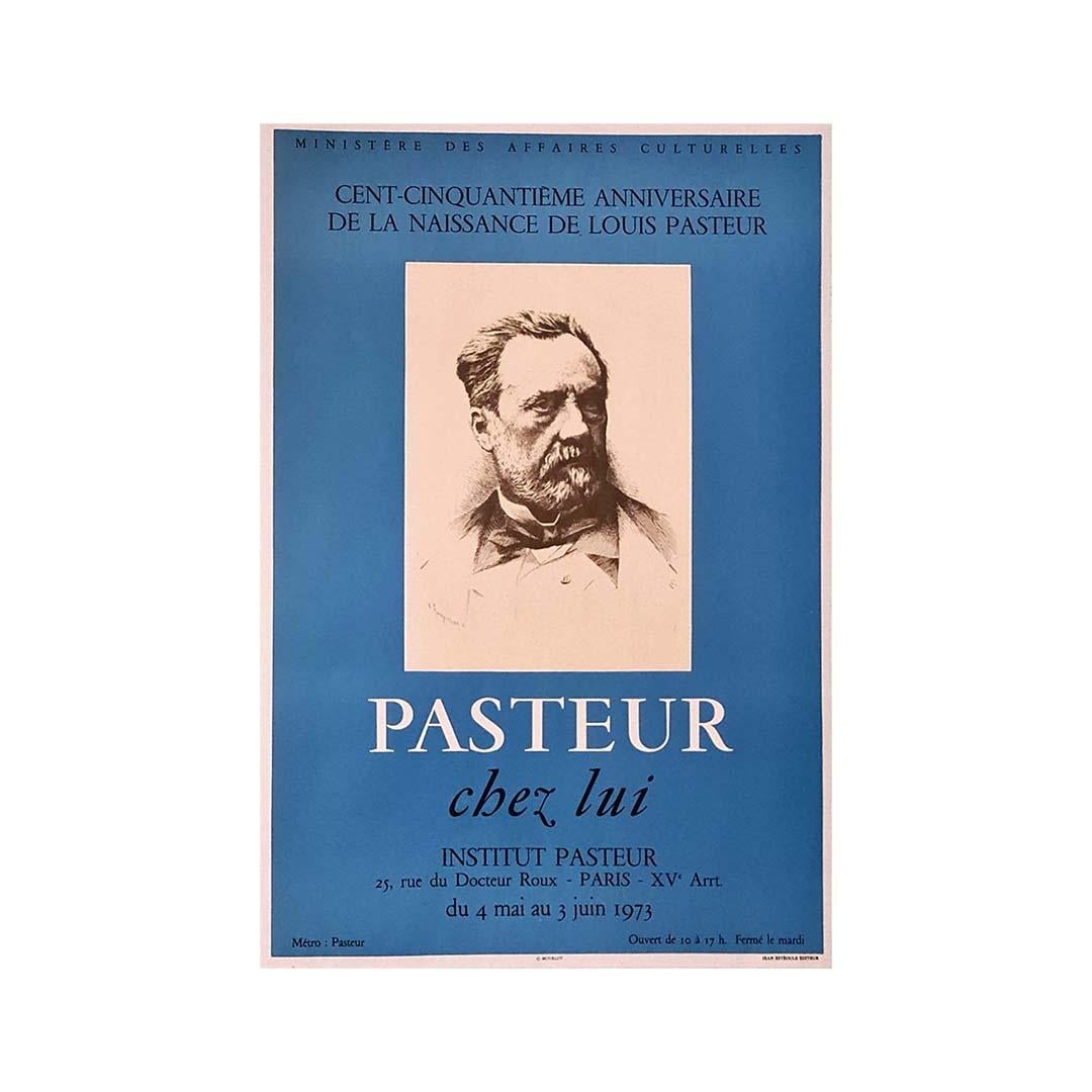Original poster for the Hundred and fiftieth anniversary of Louis Pasteur - Print by Champolion