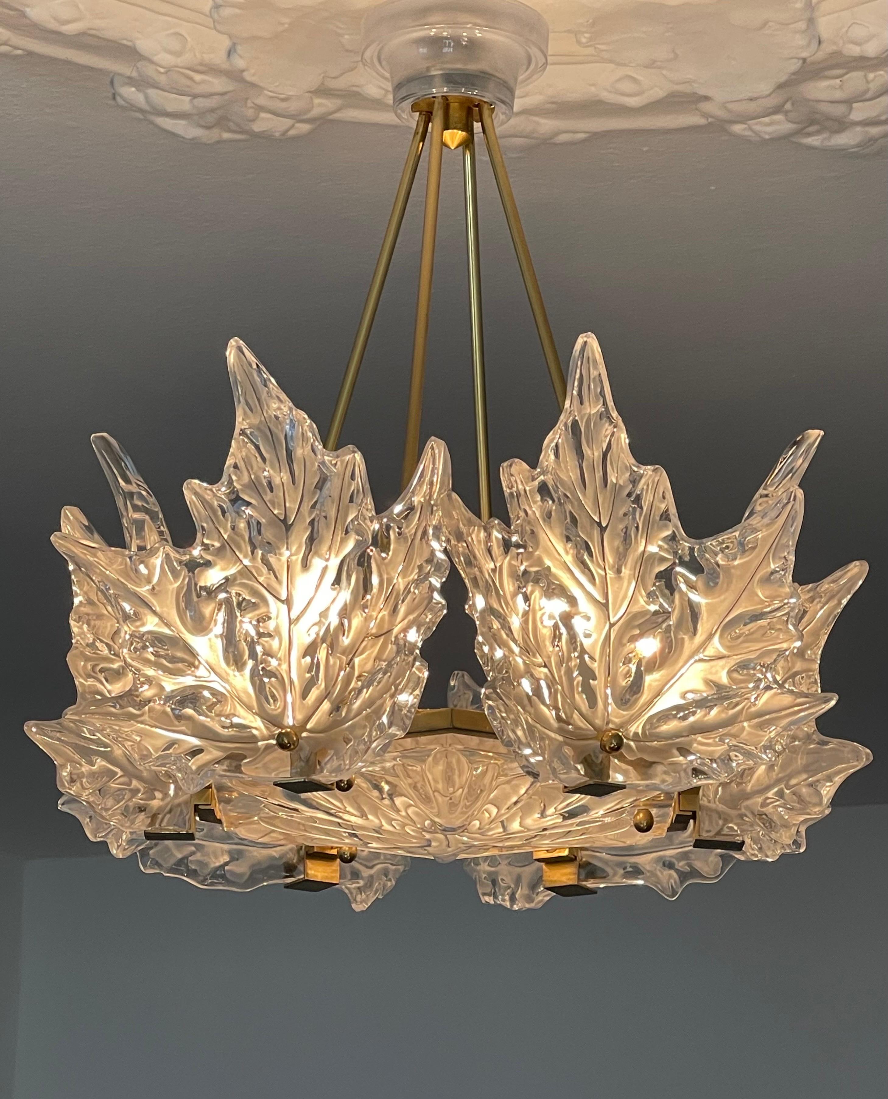 lalique crystal chandelier