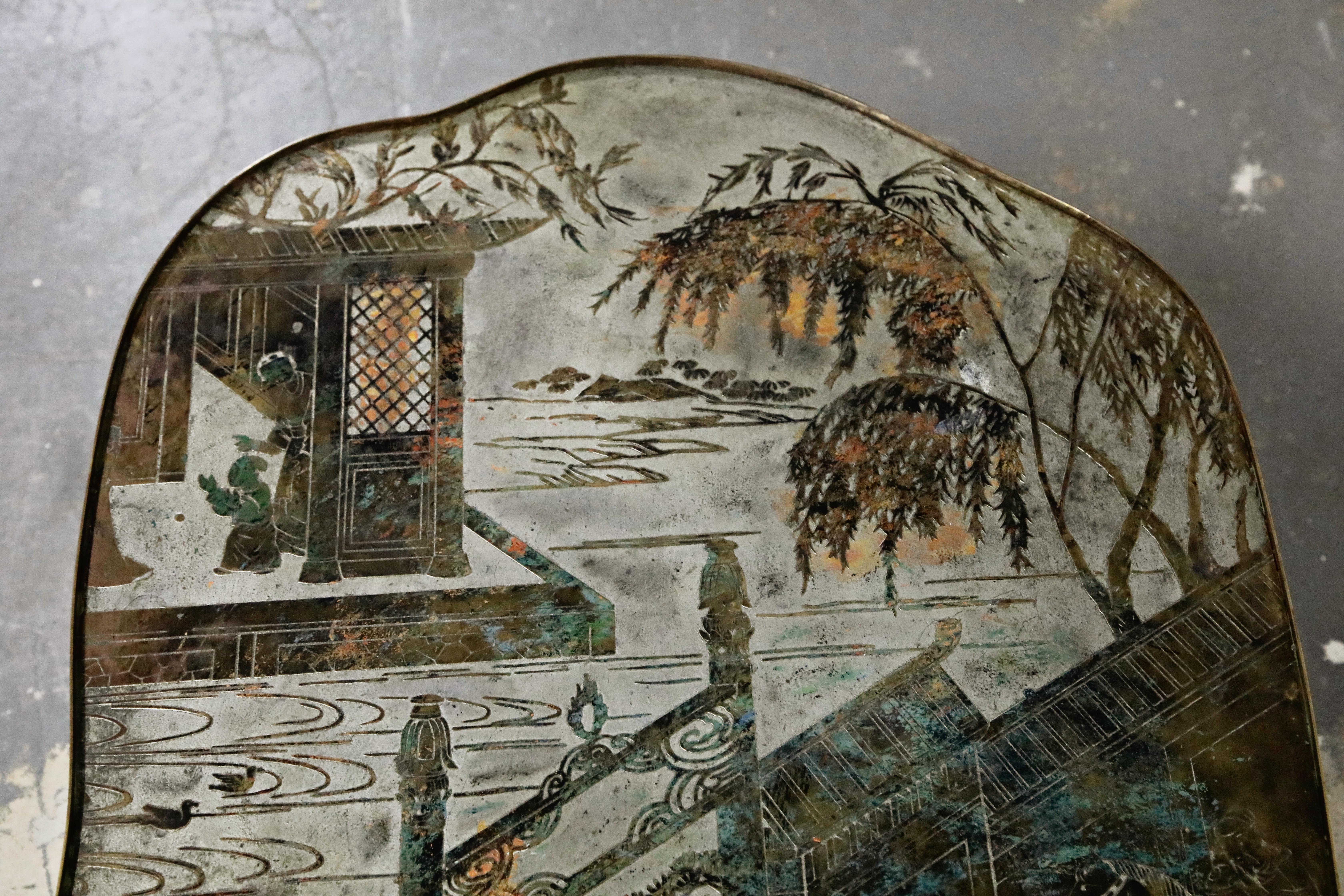 'Chan 140' Polychromed Bronze Cocktail Table by Philip & Kelvin LaVerne, Signed 2