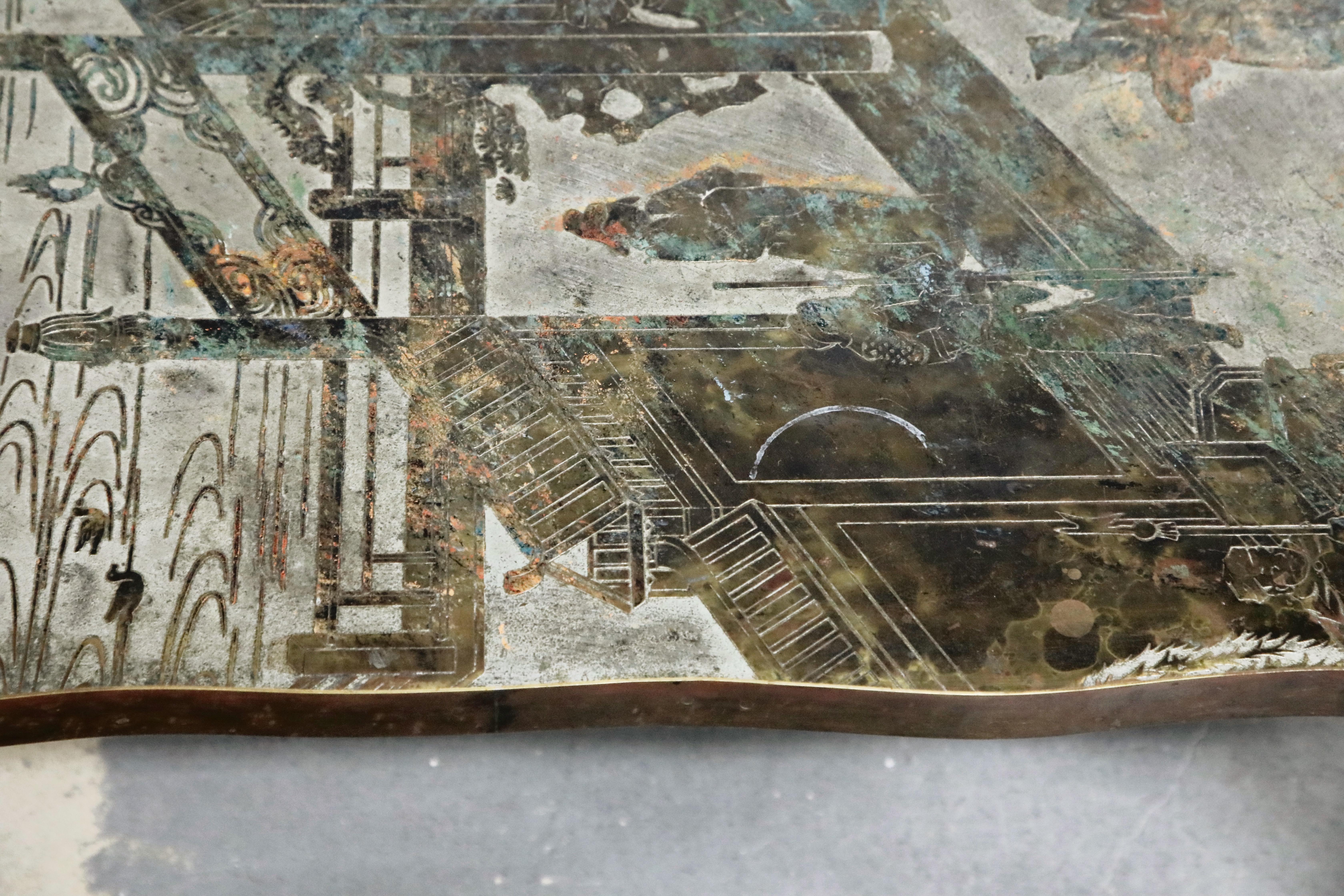 'Chan 140' Polychromed Bronze Cocktail Table by Philip & Kelvin LaVerne, Signed 5