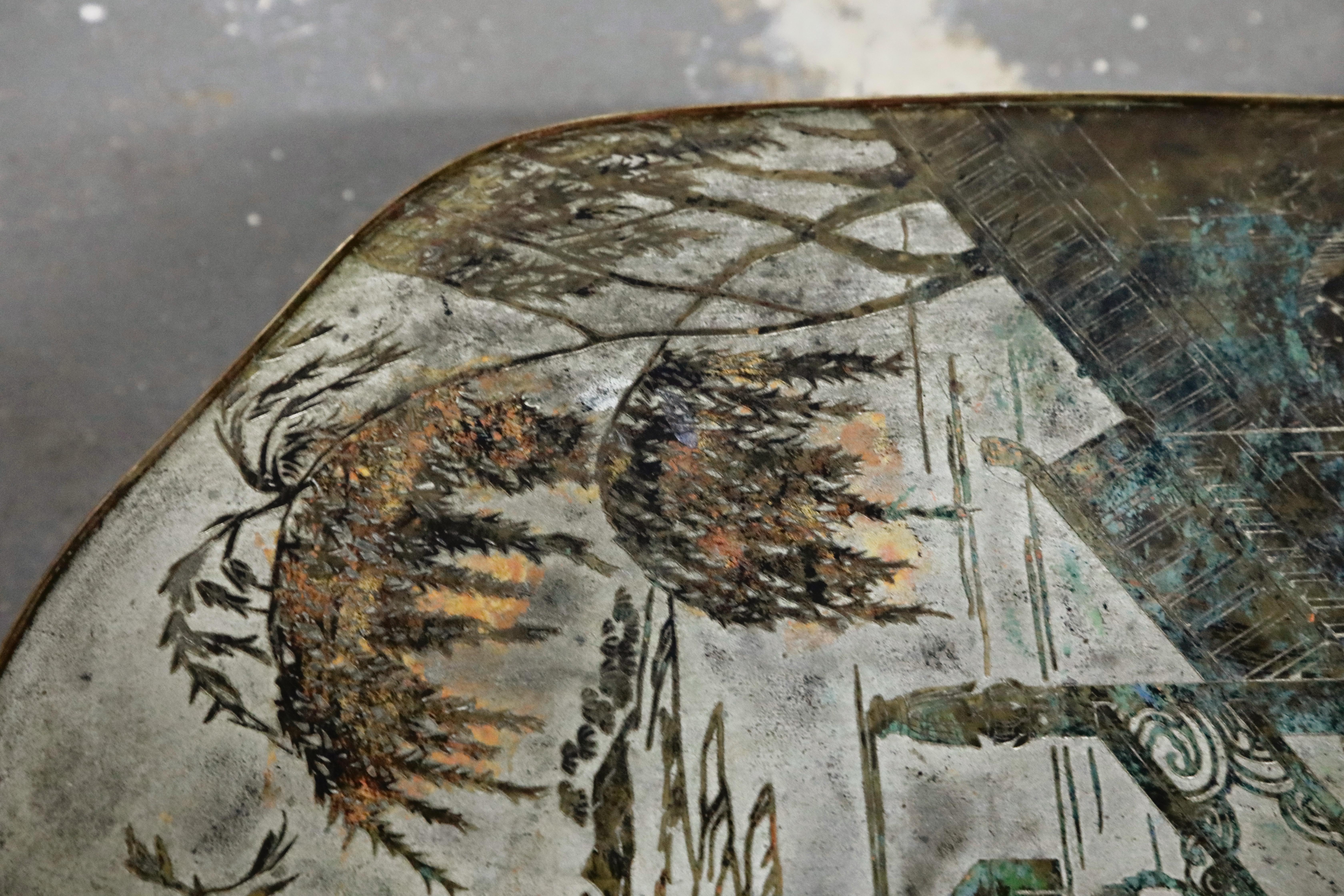 'Chan 140' Polychromed Bronze Cocktail Table by Philip & Kelvin LaVerne, Signed 7