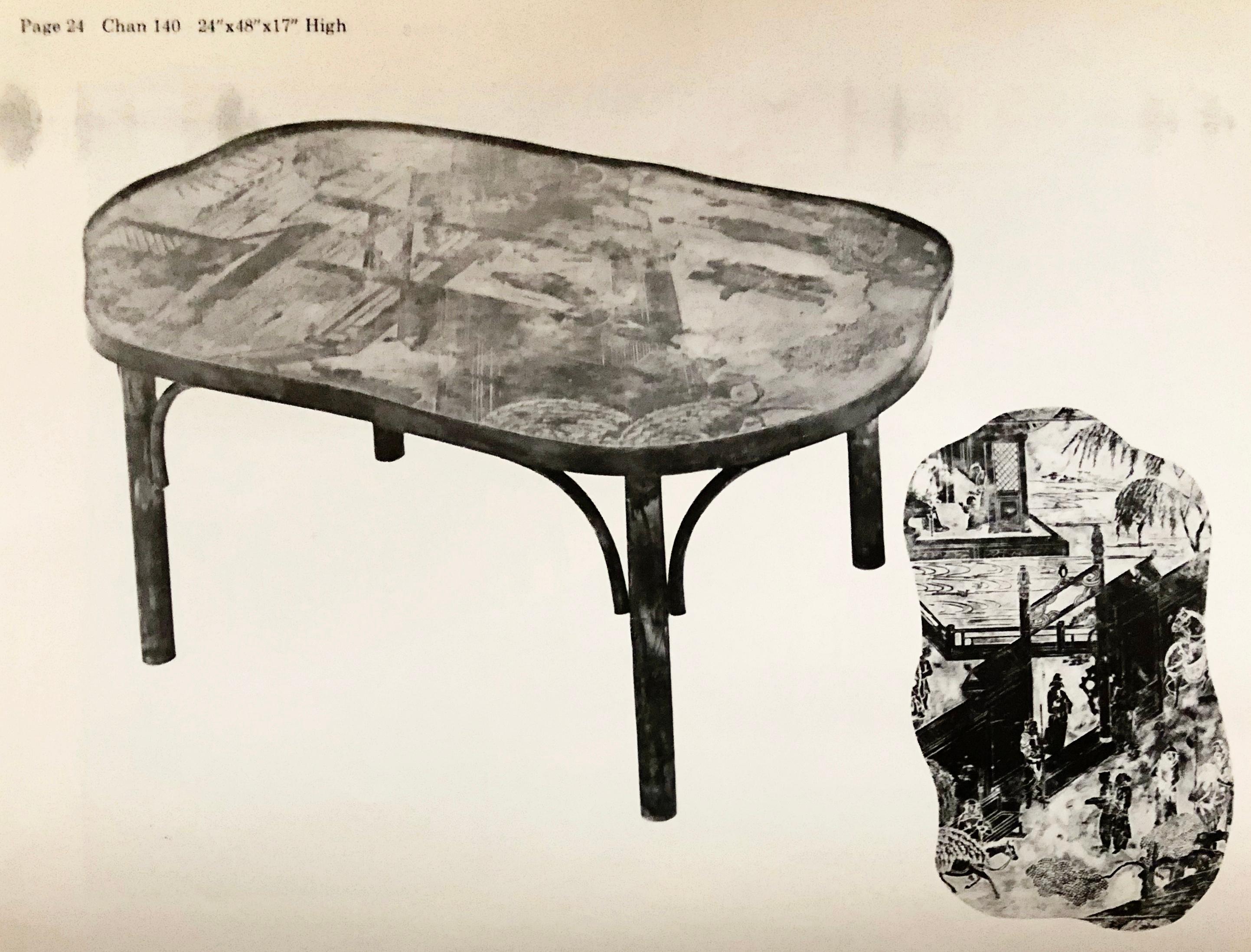 'Chan 140' Polychromed Bronze Cocktail Table by Philip & Kelvin LaVerne, Signed 12