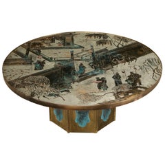 'Chan' Bronze Cocktail Table by Philip & Kelvin LaVerne, 1960s, Signed