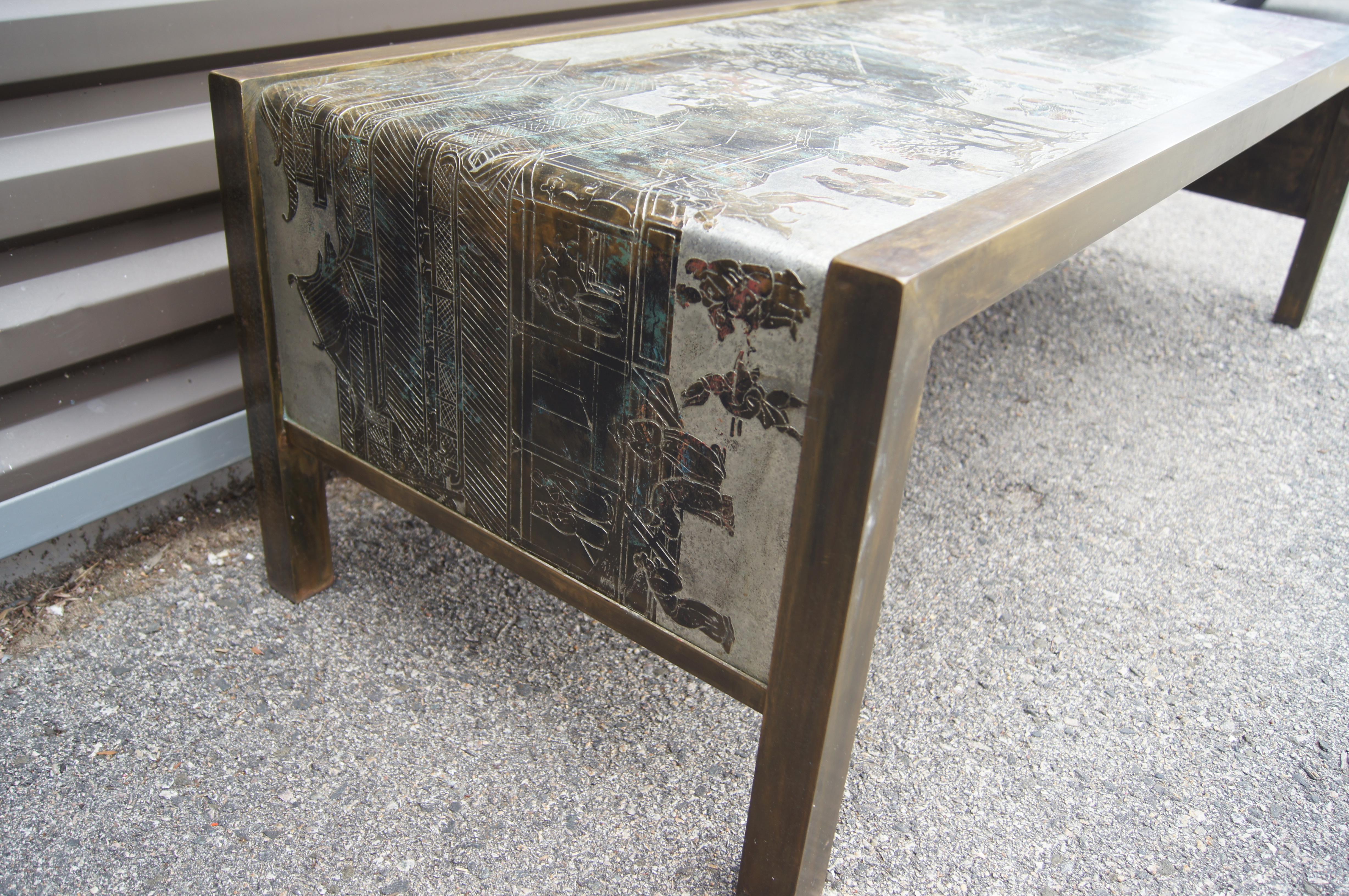 American Chan Coffee Table with Waterfall Edge by Phillip and Kelvin LaVerne