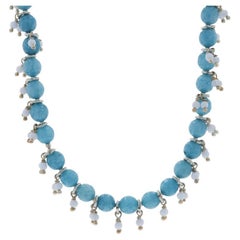 Chan Luu Quartzite Agate Faceted Bead Necklace 26" Sterling Silver 925