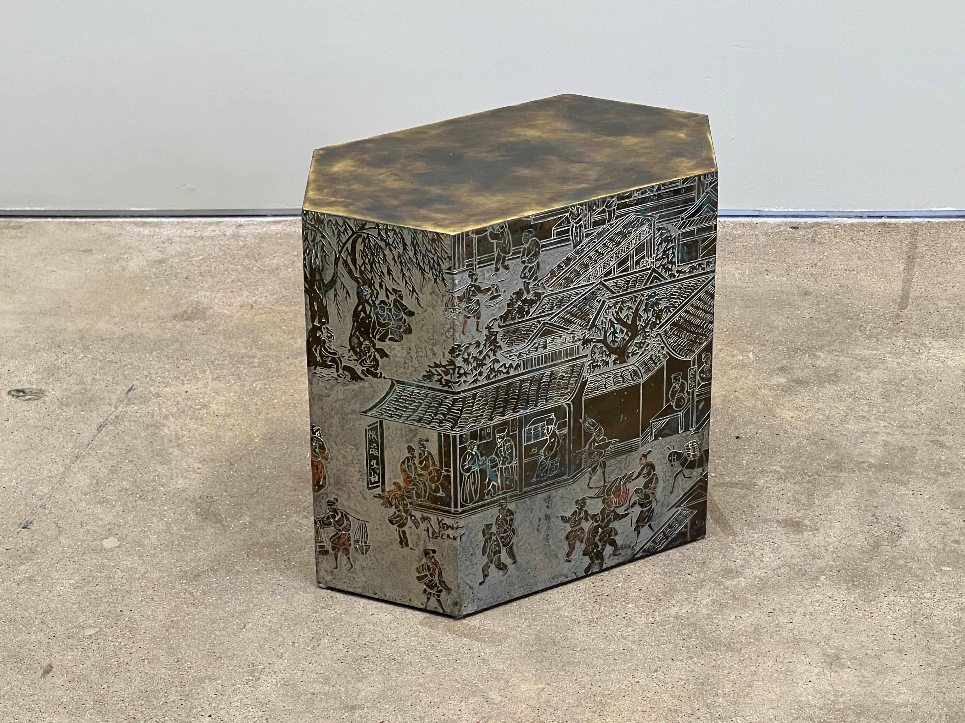 Bronze Chan Side Table by Philip and Kelvin LaVerne
