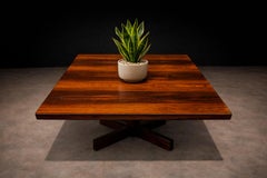 "Chanceler" Coffee Table in Brazilian Hardwood and Metal, Jorge Zalszupin, 1960s