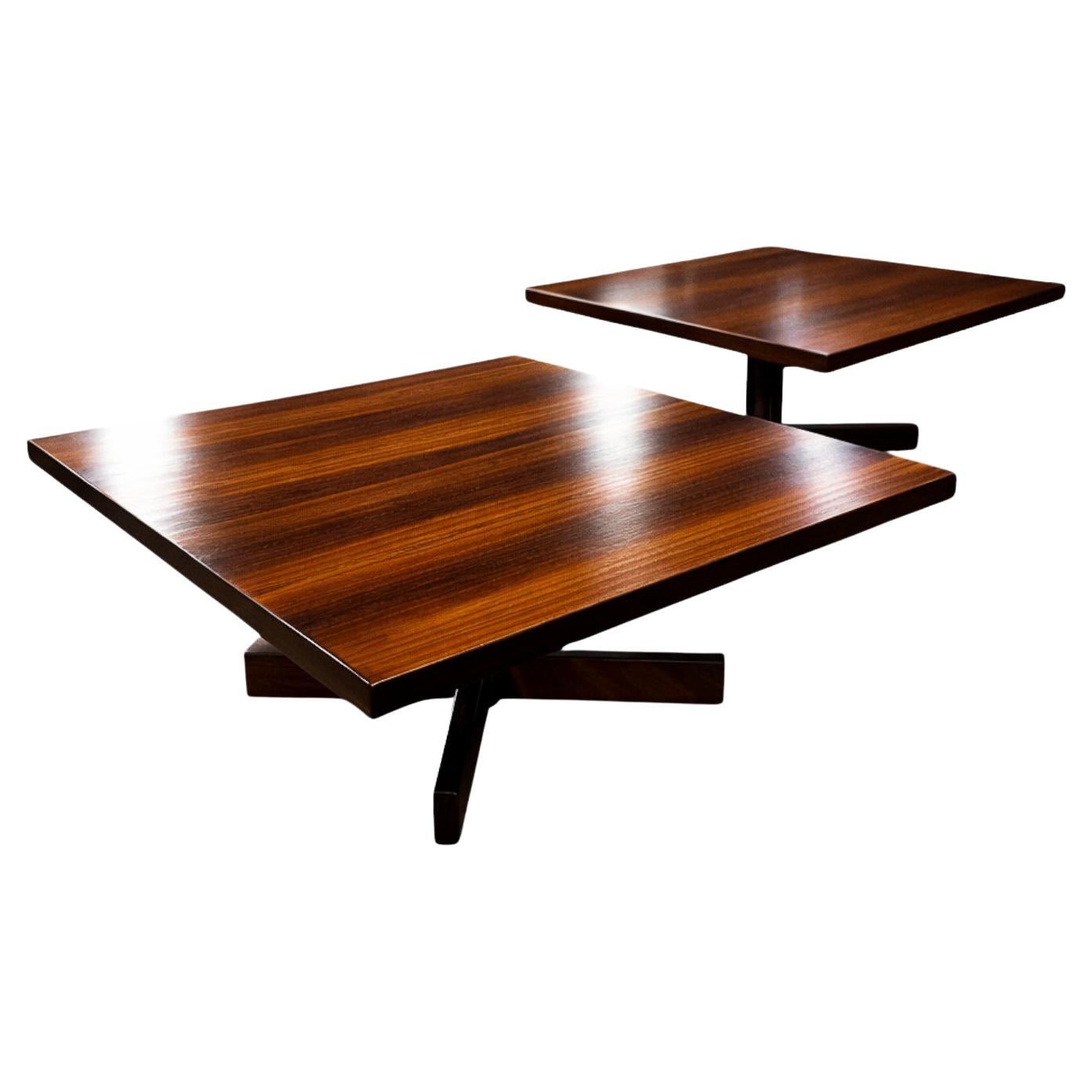 "Chanceler" Side Tables in Rosewood and Metal, Jorge Zalszupin, 1960s For Sale