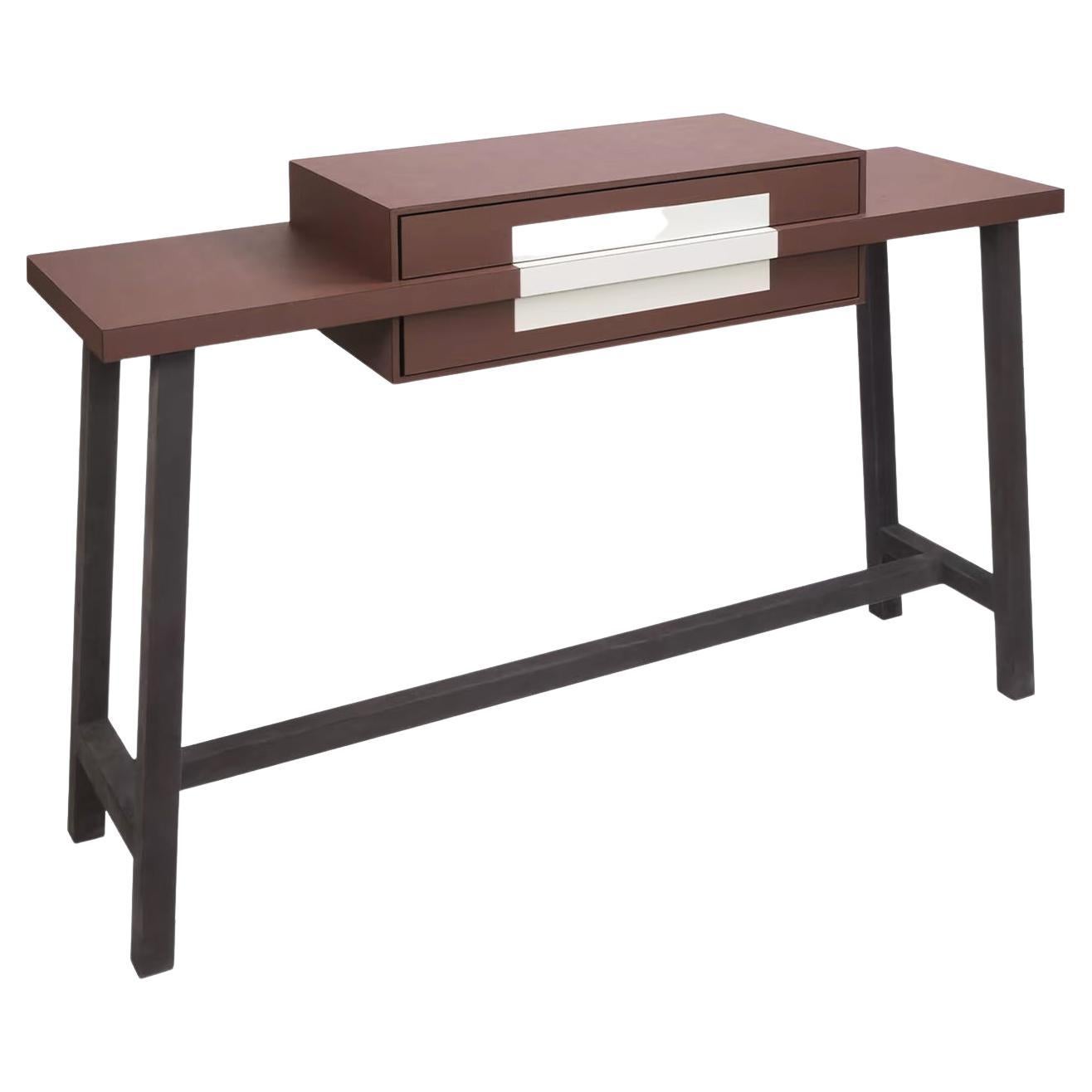 Chanda Leather Console Table For Sale