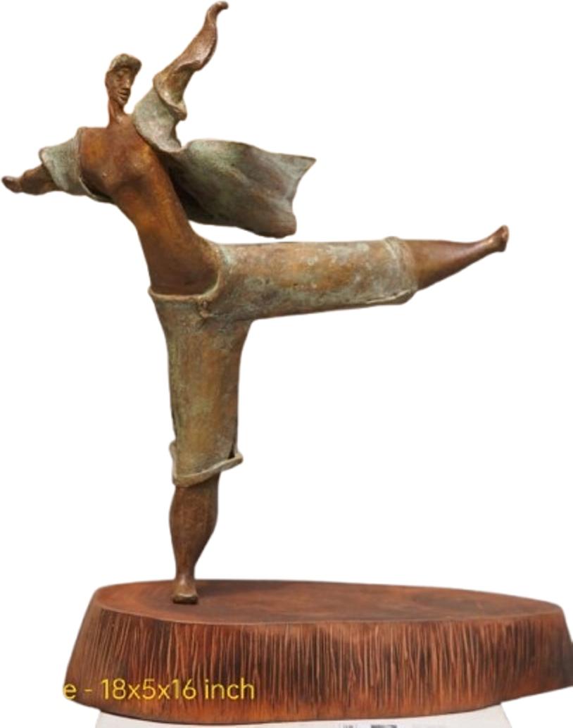 Figurative Sculpture di Chandan Das - Senza titolo, Danza, Figurativo, Bronzo di Artista Indiano Contemporaneo "In magazzino"